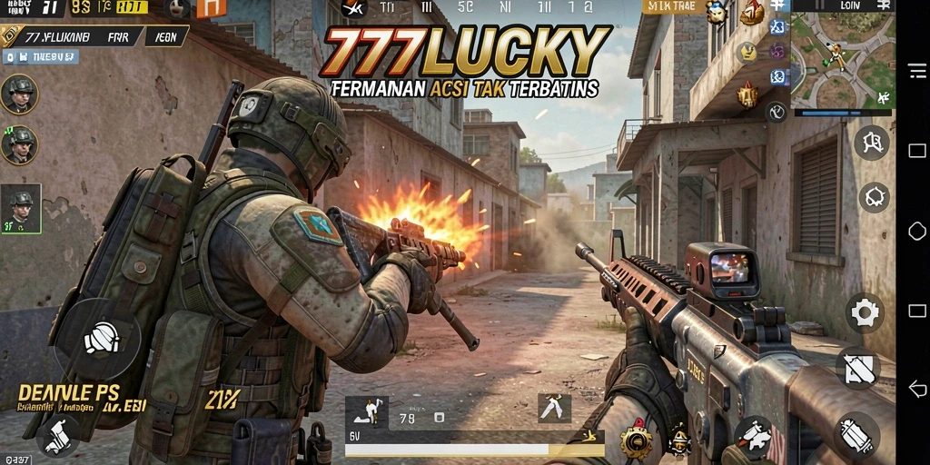 Gameplay intens dari 777LUCKY yang menampilkan pertempuran FPS.