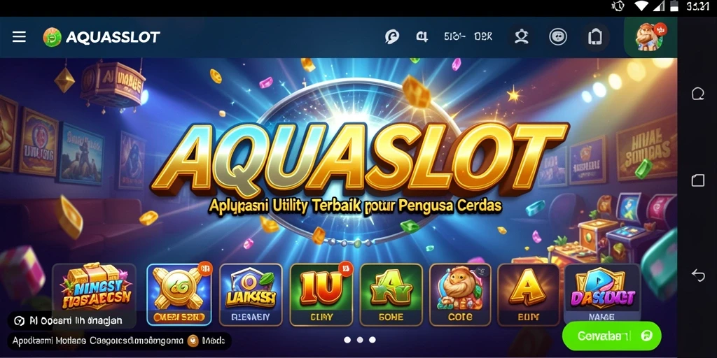Tampilan intuitif aplikasi AQUASLOT yang mendukung efisiensi perangkat.