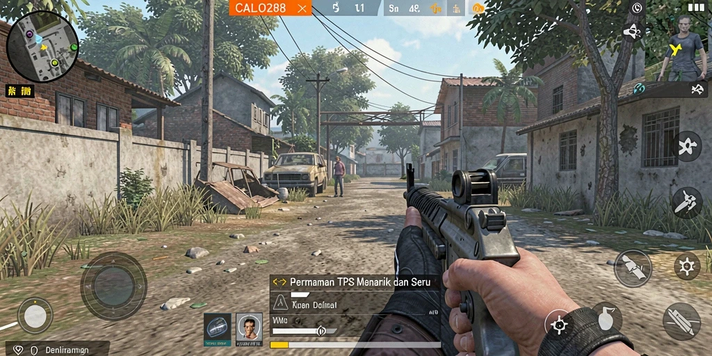 Tampilan gameplay menegangkan di <strong>CALO288</strong> saat bertempur di berbagai peta.