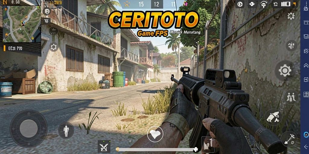 Tampilan gameplay CERITOTO yang penuh aksi FPS.
