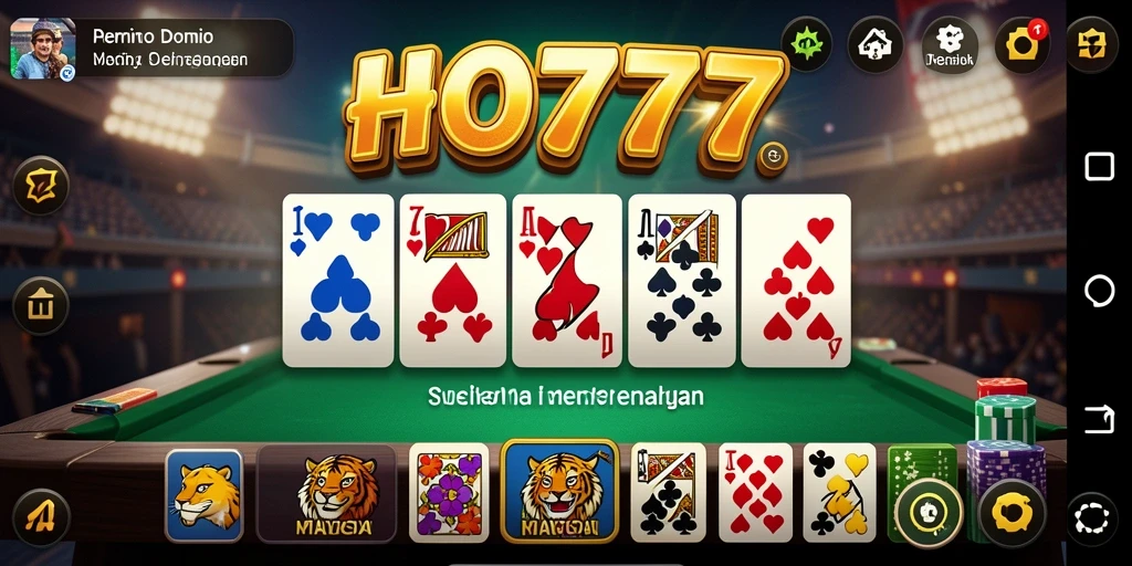 Tampilan gameplay seru dalam aplikasi HO777, permainan Domino menantang.