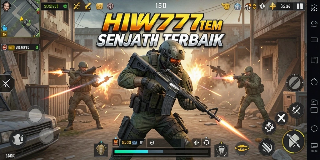 Screenshot utama HW777 menampilkan aksi pertempuran TPS yang mendebarkan.