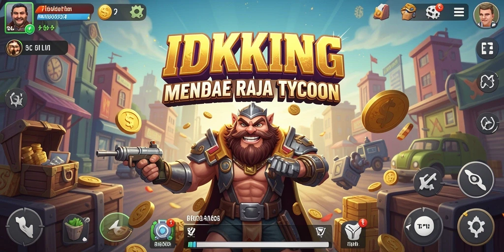 Screenshot gameplay IDRKING menampilkan aksi pengelolaan bisnis yang intens.