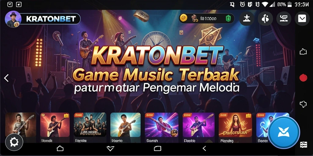 Tampilan gameplay KRATONBET saat pemain mengikuti irama musik.