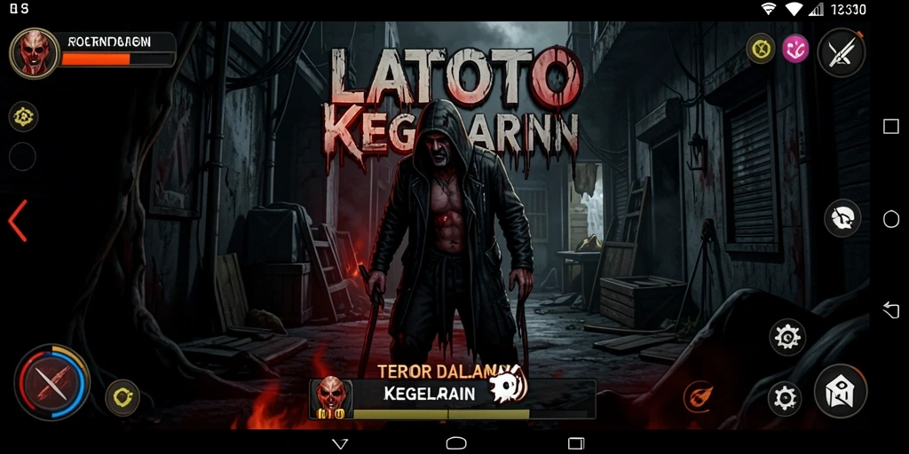 Tangkapan layar LATOTO menampilkan gameplay yang menyeramkan di dunia gelap.