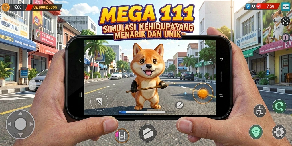 Tampilan gameplay menarik dari MEGA111 dalam dunia simulasi.