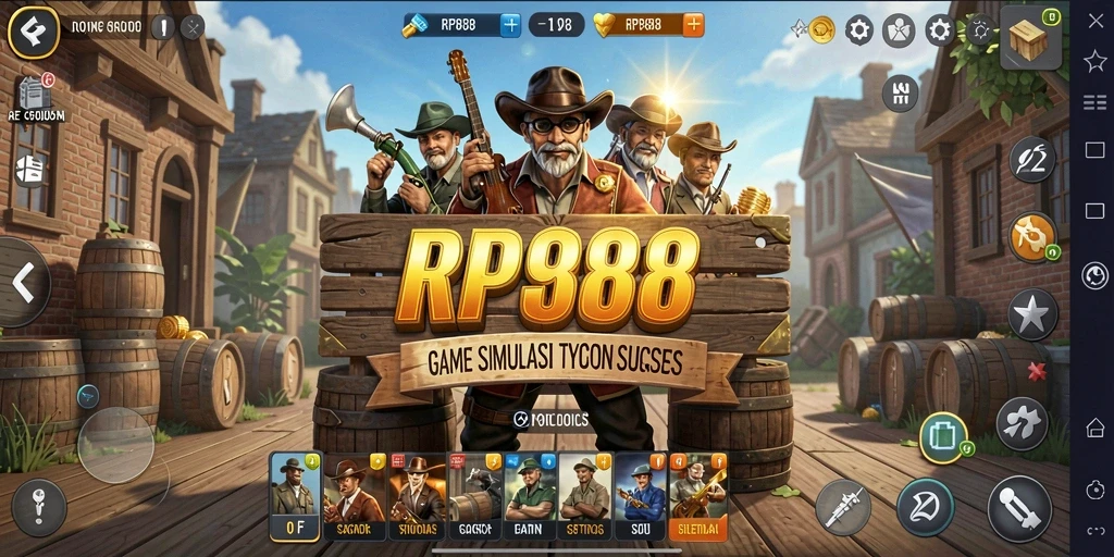 Tangkapan layar gameplay RP888 yang menampilkan keseruan membangun bisnis Tycoon.