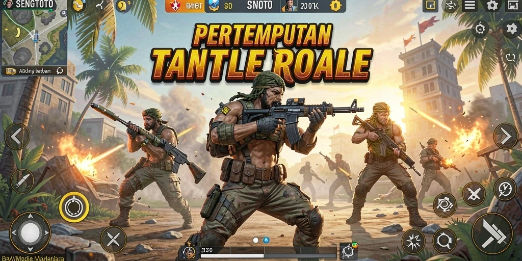 Screenshot gameplay <strong>SENGTOTO</strong> yang menampilkan aksi seru dalam pertarungan Battle Royale.