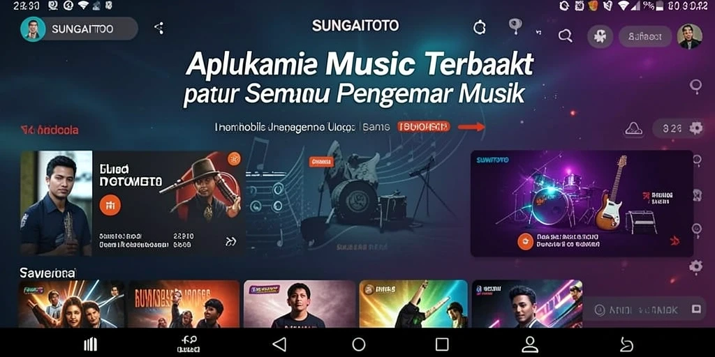 Tampilan gameplay SUNGAITOTO dengan fitur musik interaktif.