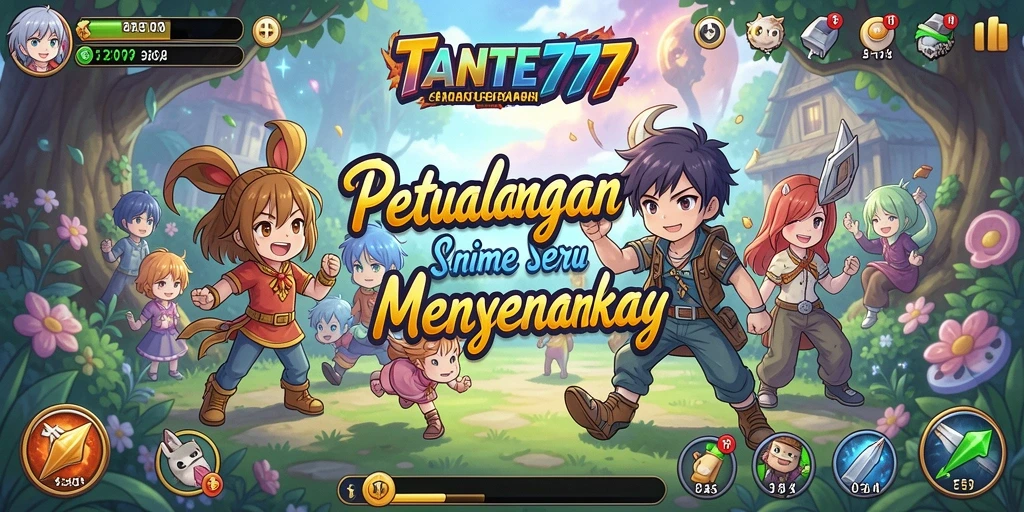 Screenshot gameplay TANTE777 menampilkan pertarungan mendebarkan karakter anime.