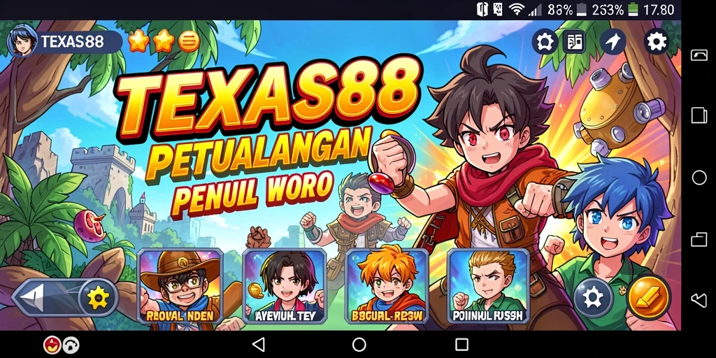 Tampilan screenshot utama TEXAS88 menampilkan aksi seru dalam dunia Anime.