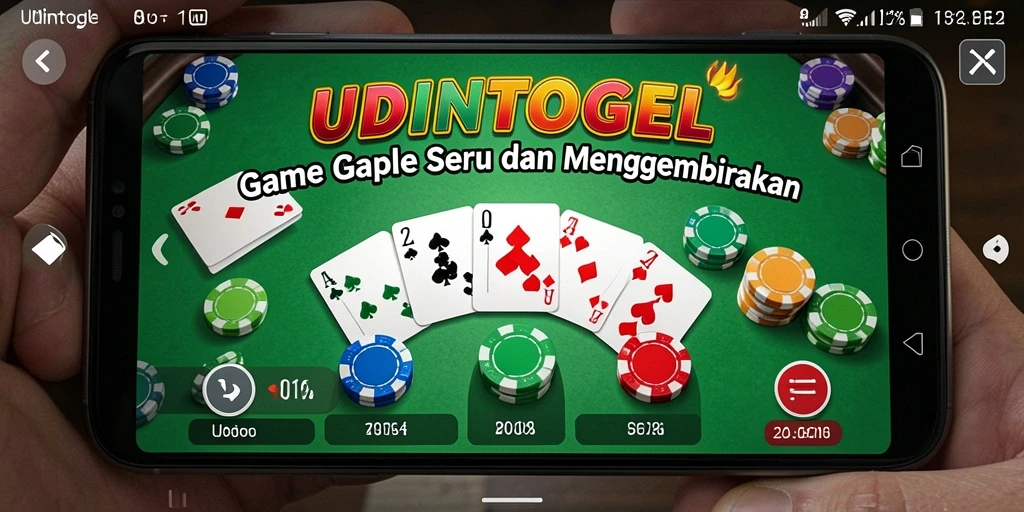 Screenshot UDINTOGEL menampilkan aksi seru gameplay Gaple.