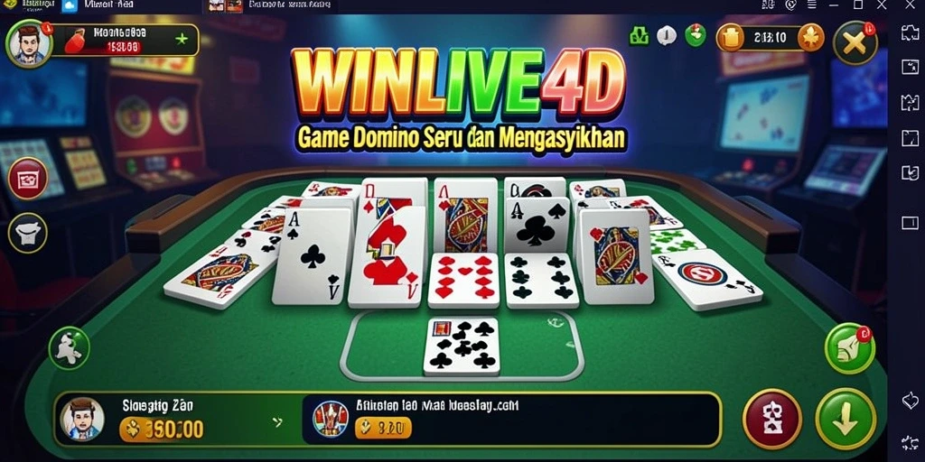 Screenshot gameplay WINLIVE4D menunjukkan keseruan permainan Domino.