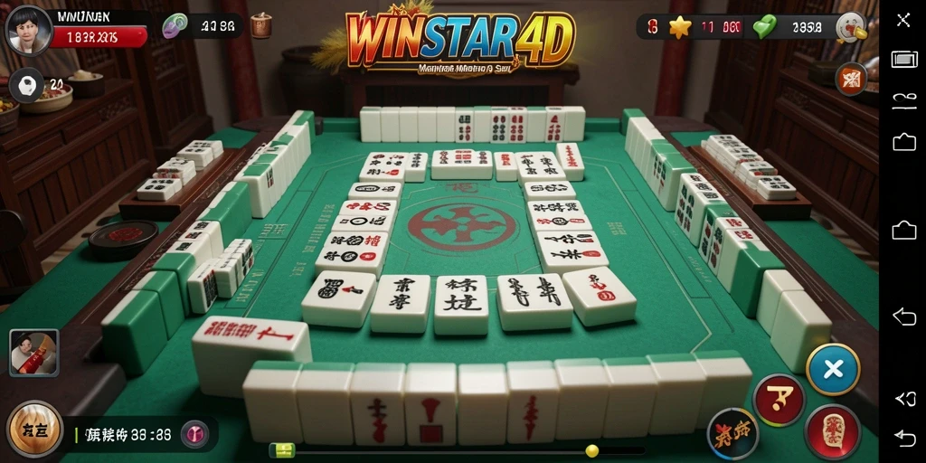 Tampilan gameplay WINSTAR4D yang memukau dan menantang para pemain Mahjong.